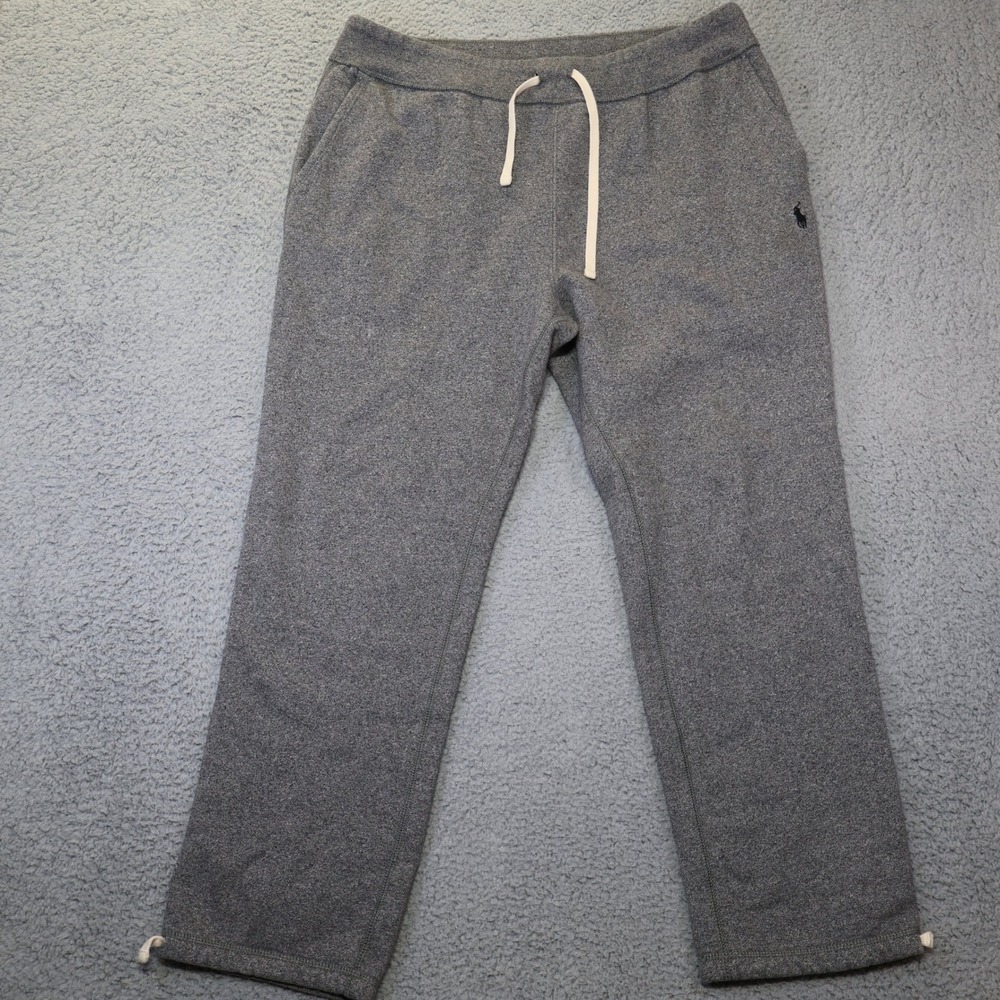 Polo Ralph Lauren Mens XL Gray Fleece Sweatpants Drawstring Straight Leg Joggers